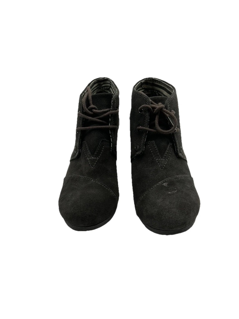 Toms Charcoal Gray Suede Ankle Booties